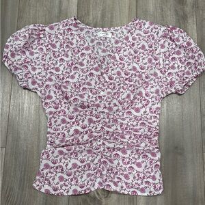 Floral Pink Women's Top Size M (reduced)